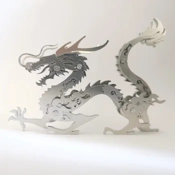 Jekla Warcraft Kitajskega zmaja 3D Kovinski Puzzle Model DIY Cut Sestavljanje Sestavljanke Igrača Namizno Dekoracijo Darilo Za Odrasle, otroci