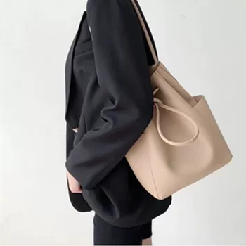 Oblikovalec PU usnje torba vedro totes torbici ženske poletne velike zmogljivosti vrečko roza, siva barva