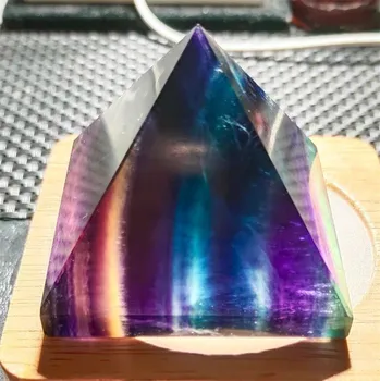 Naravni Mavrica Kristalno Egiptovske Piramide Fluorite Točke Zdravilne Meditacije Energije Kamen Ametist