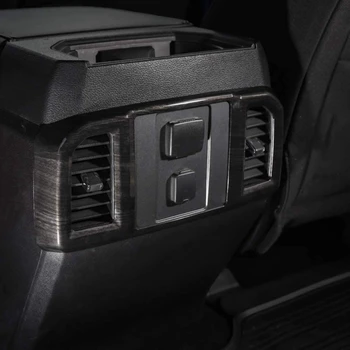 Črna Zrna Lesa ABS Zadaj klima Izhodni Prezračevalni Zajema Trim za Ford F-150 F150 2016 2017 Avto Notranje Opreme