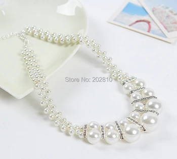 Nov slog fine quanlity priložnostne, športni ženske Nastavite konica kristalno pearl nakit ogrlica poceni pearl chokers ogrlica za ženske