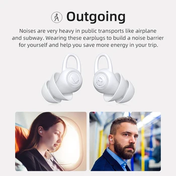 Bluedio NE Silikonski Ušesni Čepi -40dB zmanjšanje Hrupa zvočna izolacija uho zaščita proti hrupu spanje potovanje varnost dobave