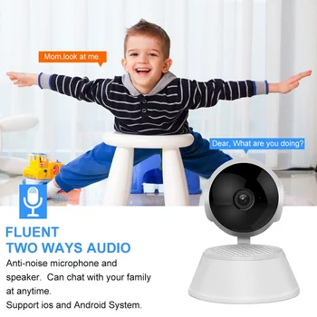 Baby Monitor 720P Mini Pan/Tilt WiFi IP Kamera Samodejno Sledenje dvosmerni Audio Zaznavanje Gibanja Oddaljeni Dostop V380