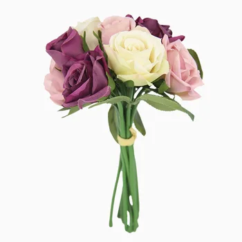 Sveže simulacije vrtnice ponaredek cvetje, poročne strani šopke nevesta rokopis cvetje dnevna soba namizno dekoracijo cvetje