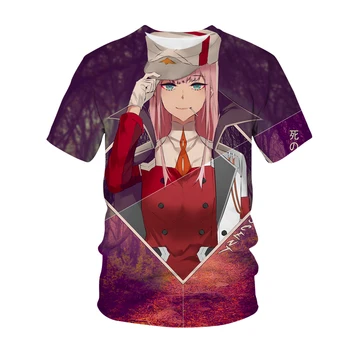 Anime T-shirt Luštna Dekleta Draga V Franxx 3D Tiskanja Ulične Moški Ženske Modni Hip Hop T Shirt Harajuku Tshirt Vrhovi Unisex