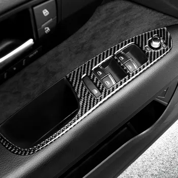 Ogljikovih Vlaken Konzola CD Plošči Dekoracijo Prestavna Kritje Trim Za Audi Q7 2008-Notranja Vrata Armrest Gumbi Okvir Nalepka