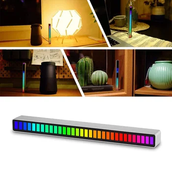 32 Bit Glasbe Indikator Nivoja Aluminija Bar Glasovni Nadzor Zvoka Zvočnega Spektra RGB Svetlobe LED Zaslon Ritem Impulz Pisane Signal