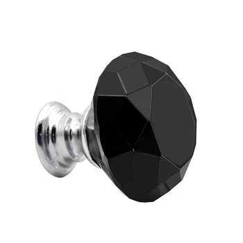 Črna 10Pcs 30 mm Kristalno Steklo Kabinet Gumbi Diamantno Obliko Predal Kuhinjske Omare, Oblači Omare Omare Potegne Ročaji