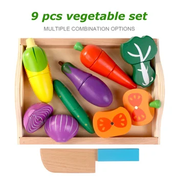 16 stilov Lesene simulacije korenček, jajce, kuhinja serije rezano sadje in zelenjavo, sladica otrok izobraževalne play house igrače
