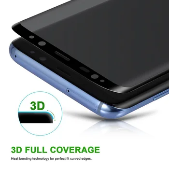 6D Ukrivljen, Poln Zasebnosti Screen Protector For Samsung Galaxy S8 S9 Plus Opomba 8 9 Pokrovček Proti Vohun Glare, Kaljeno Steklo