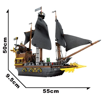 Mesto Black Pearl Čoln Model gradniki Stvarnika, Pirati s Karibov Ladje Mol Otok, Številke Opeke Igrače Za Otroke