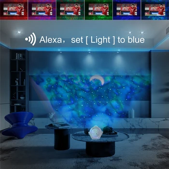 Smart Wifi APP Zvezdnato Nebo Projektor LED Meglica Star Galaxy Projekcija Lučka na Dotik&Glas Glasbe Noč Svetlobe za Otrok Darilo Soba Dekor