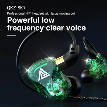 QKZ SK7 Stereo Slušalka 3,5 mm Jack High Fidelity Metal Heavy Bass Dinamični MIKROFON V Uho Žične Slušalke za Zmanjšanje Hrupa, Glasbo, Slušalke