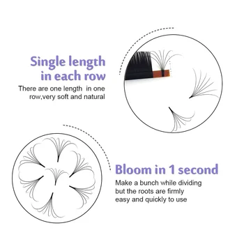 MASSCAKU 10trays/veliko Enostaven Fan Bloom Podaljšanje Trepalnic Hitro Self-Izdelava Volumen Trepalnic Austomatic Cvetenja Make Up Umetno Mink Cils
