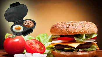 Gospodinjski Električni Hamburger Sanwich Maker Kuhinja Mini Zrezek, ki Stroj 220V EU Plug Kuhinji Zajtrk Kuhanje Naprave