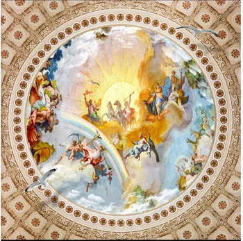 Po meri stropne tapete za stene, 3 d zgornja meja zenit zidana za dnevno sobo Evropski vzorec angel strop dekoracijo