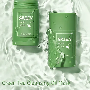 Zeleni Čaj Čiščenje Palico Masko Olje Nadzor Anti-akne Jajčevec Trdna Čiščenje z Glino Palico Vlažilno Masko Zob za Nego Kože