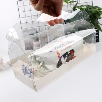 1PC Plastike, Prozorni Prenosni Peko Peciva Embalaža Polje Rojstni Paket Torto Dekoracijo West Point Polje