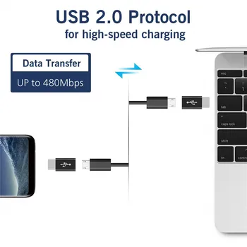 3PCS Micro USB tip-C Adapter Za Samsung S20 S21 Plus Xiaomi Redmi Opomba 9 8 za Huawei P30 Polnilnik Usbc Mikro C Pretvornik