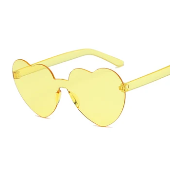Nova Moda Srčkan Seksi Retro Ljubezen Srce Rimless Sončna Očala Ženske Luksuzne Blagovne Znamke Oblikovalec Sončna Očala Ženska Očala Candy Barve