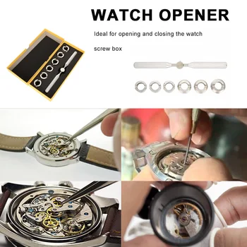 7pcs Watch Primeru, Odpirač s Izvijač Umre Ure Hrbtni Pokrovček Odstranjevalec Komplet za Rolex Watch Popravilo Kit Watchmaker Orodja