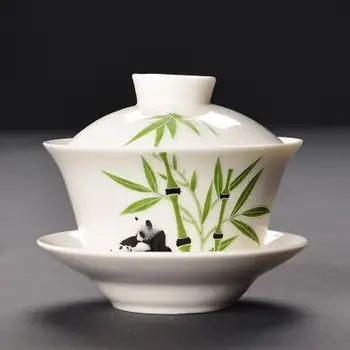Keramični Rdeče/bela/rumena Zmaj Gaiwan Čaj Nastavite Teaware Porcelana Skodelice Kungfu Teacup Ročno poslikano Čaj Skledo Lepa grelnik vode