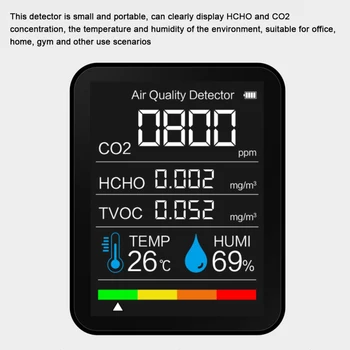 5 V 1 CO2 Digitalni Merilnik Temperature in Vlažnosti Tipalo Tester Kakovost Zraka Monitor Ogljikovega Dioksida TVOC Formaldehida HCHO Detektor