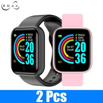 2 Kos D20 Pametno Gledati Moške 1.3 Palčni Y68 Smartwatch 2021 Health Monitor Športna Fitnes Srčni utrip Y68 Zapestnica za IOS Android