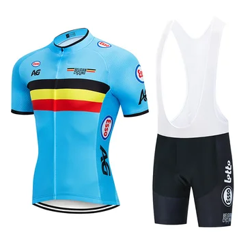 2021 Belgija Kolesarska Ekipa Jersey Kolesarske Hlače 20 D Gel hlače z Oprsnikom Nastavite Ropa Ciclismo MenS MTB Poletje Kolesarjenje Maillot Dnu Oblačila
