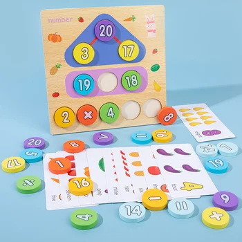 Lesene Puzzle Število Pismo Ujemanje Odbor Risanka 2 v 1 angleški Pravopis Igrača Digitals Odbor Otrok Kognitivni učni Pripomočki