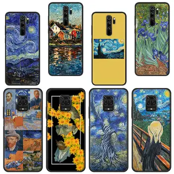 Slike Zvezdnato Noč Van Gogh Odbijača Mehki Silikonski Primeru Telefon za Redmi K40 Opomba 10 9 8 Pro Max 9 7 8T 9C 9A 7A Kritje Coque