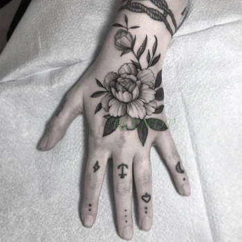 Nepremočljiva Začasni Tattoo Nalepke Rose Cvet Luna Sidro Ponaredek Tatto Flash Tattoo Roko, Roko, Nogo Nazaj Tato za Dekle Ženske Moški