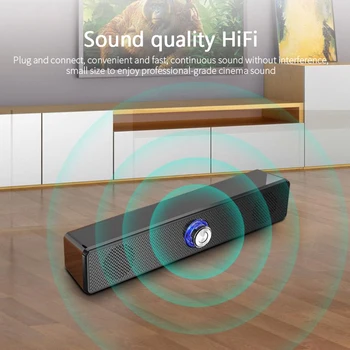 Hitra Dostava USB Žična Bluetooth, združljivega Zvočnika Doma 3D Bas Stereo Surround Soundbar Subwoofer Zvočniki Za Domači RAČUNALNIK