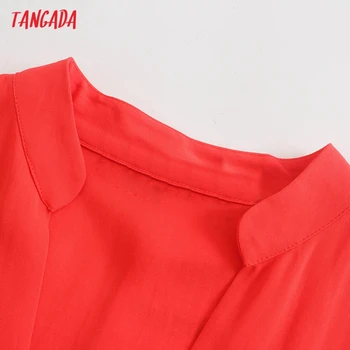 Tangada 2021 Ženske Prevelik Rdeča Majica Bluzo z Dolgimi Rokavi Elegantna Ženska Urad Dama Majica Blusas Femininas 5Z161