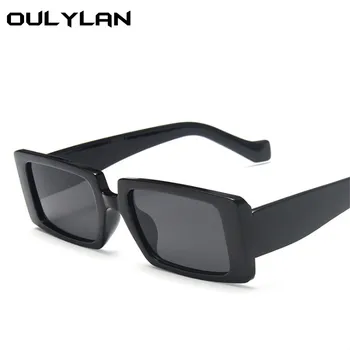 Oulylan Moda Pravokotnik sončna Očala Moške blagovne Znamke Design Ženske sončna očala Očala Retro Eyglasses Ženski Črni gafas de sol UV400