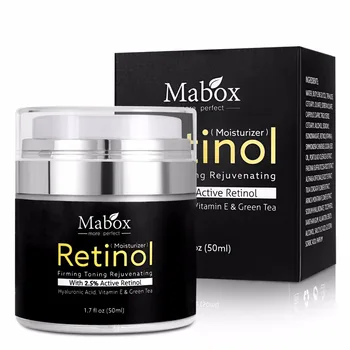 Mabox 50 ml Retinol 2.5%vlažilec Obraz, Krema, Hialuronska Kislina Antiaging Odstranite Gubam Vitamin E Kolagena Gladke Kreme za Beljenje