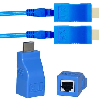 1 Par RJ45 4K HDMI je združljiv Extender Razširitev do 30 m Nad CAT5e Cat6 Omrežje Ethernet LAN za HDTV HDPC DVD, PS3 STB