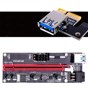 009S King Kong PCI-E PCI Express Kartico Riser 1x do 8X 16x USB 3.0 Kabel SATA da 6Pin IDE Molex Napajanje za BTC Rudar Stroj