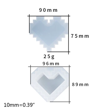 1 Set Pixel Ljubezen Škatla za Shranjevanje Kristalno Epoksi Smolo Plesni Primeru Okraski Silikonski Kalup DIY Obrti Nakit, Posode za Vlivanje Orodja