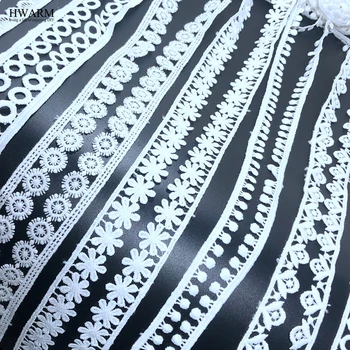 HWARM 20yard umetnosti obrti šivanje tkanine Novo vodi topen vezenje mleko svilene čipke lepe spot bela votlih eno stran čipke