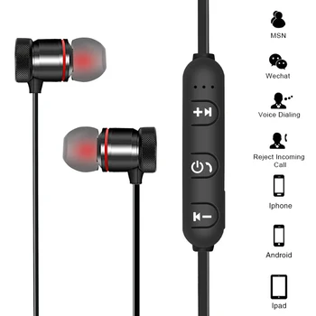 Bluetooth Slušalke 5.0 Brezžične Slušalke Stereo Slušalke Športne Magnetni Slušalke za Xiaomi 7 8 9 Redmi Opomba 7 8 K30 K20 Pro