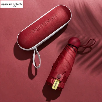 Pet-holding ne dežnik za zaščito pred soncem in UV zložljiv dežnik ženski dežnik dež dvojno rabo kapsula kompakten prenosni žep