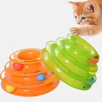 Tri Ravni, Mucek, Plastične Igrače Stolp Skladbe Disk Usposabljanje Zabaviščni Ploščo Mačka Inteligence Zabaviščni Trojno Zgoščenko Pet Igrače Žogo