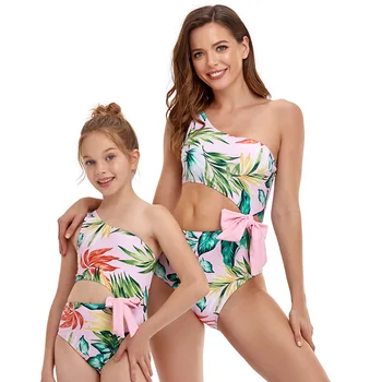 Ženske, Dekleta Kopalke Plaži Kopalke, Družino Videz Bikini Mamica In Mi Oblačila Mama In Hči Ujemanja Obleke