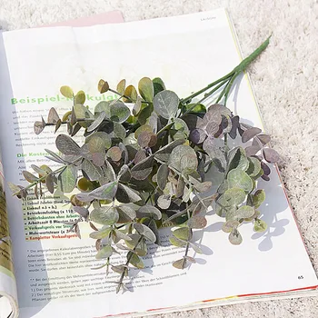 Umetne Rastline Eucalyptus Listi iz Plastičnih Zelenih Rastlin Ponaredek Listi Evkaliptusa DIY Doma Poroko Gozd Slog Odlikovanja