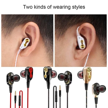 M2 V Uho Žično Dvojno Moving Coil Slušalke z Mikrofonom Glasba, Športi, Hi-fi slušalke, ki je Primerna za Mobilne Računalnike