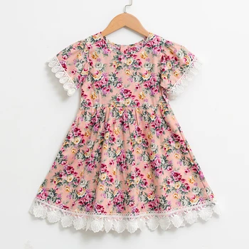 2021 Novega Malčka Dekleta Obleko Cvet Tiskanja Poletnih Oblačil Dekleta Priložnostne Obleko Oblačila Za Malčke Otroci Obleko