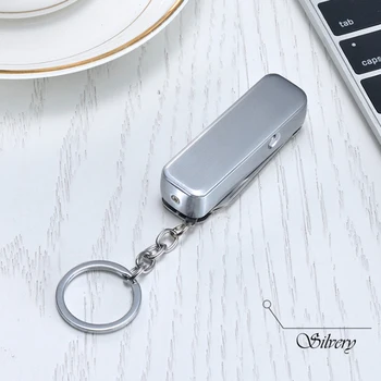 Polnjenje prek kabla USB Lok Lažji Cinkove Zlitine Večnamensko Švicarski Nož Keychain s Svetilko Vžigalnik Moške Pripomoček