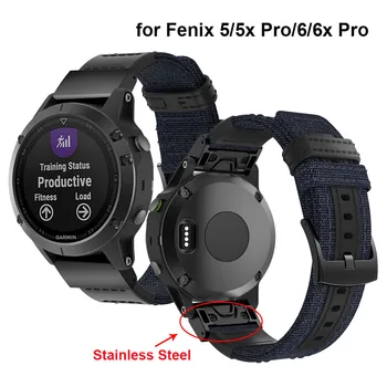 Najlon Quick Fit Traku za Fenix 6/6X Pro/5X Plus/3 HR Pas za Garmin Pristop S60 Quatix 5/3 Watchband Forerunner 945/935 Trak
