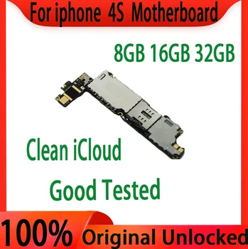 Original odklenjena za iphone4s matično ploščo, preizkušen polno čip IOS sistem logike prehrana, ki je primerna za iphone4s8GB 16GB, 32